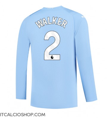Manchester City Kyle Walker #2 Prima Maglia 2023-24 Manica Lunga